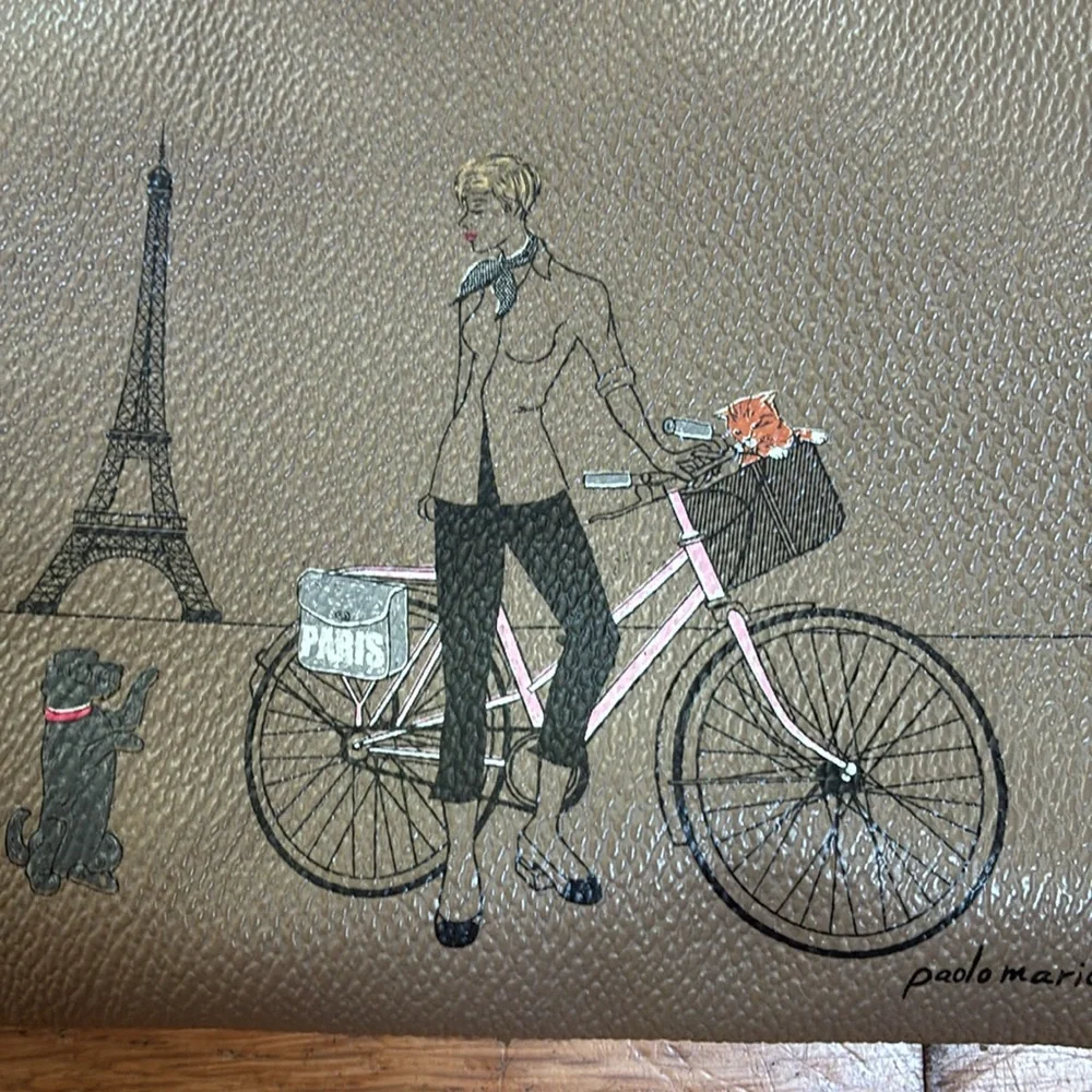 Marc Labat Paolo Mariotti “Paris” Scene Cosmetic Bag with Pink Interior